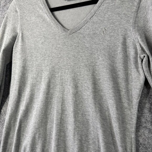 Peak Performance Grey V-neck Casual Style Cotton Women Sweater Size Medium - Picture 4 of 13